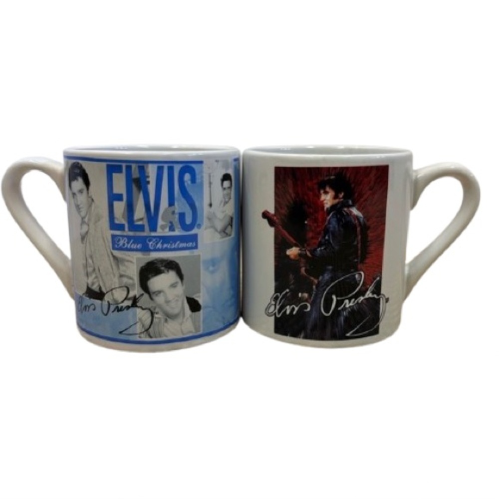 Elvis Presley Signature Product Mug Set ‘Blue Christmas’&’Comeback Special’-11oz